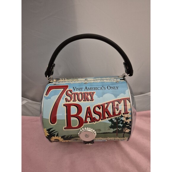 Rare Little Earth 7 Story Longaberger Barrel Purse Bag